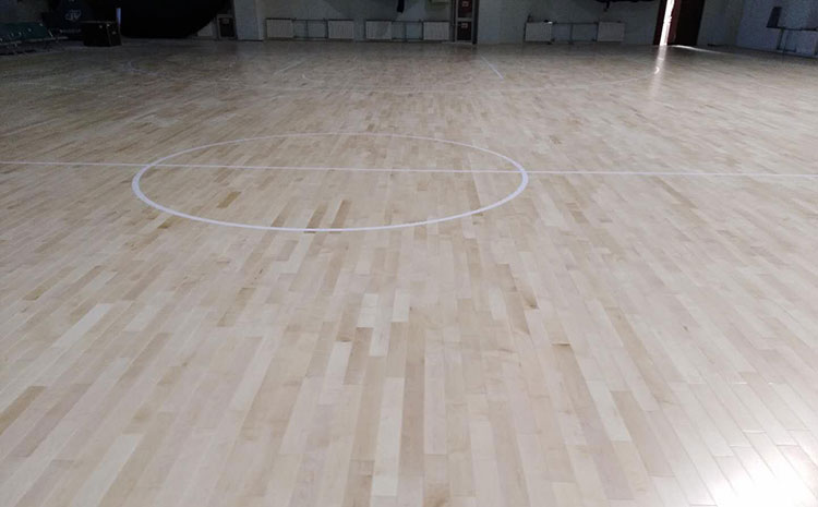 橡膠木運動籃球地板單層龍骨結(jié)構(gòu)