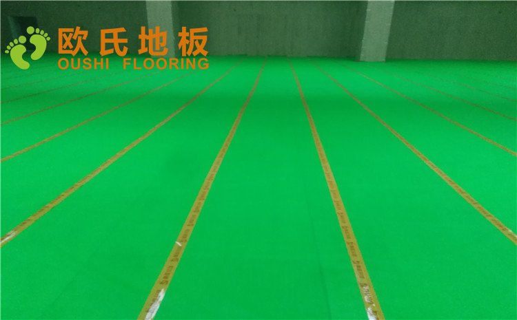 青島市黃島區濱海街道中心小學體育館木地板圖片